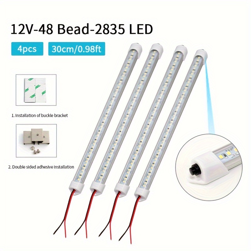 4 Pezzi Barra Luminosa A Led Interna 12v Molto Luminosa - Temu Italy