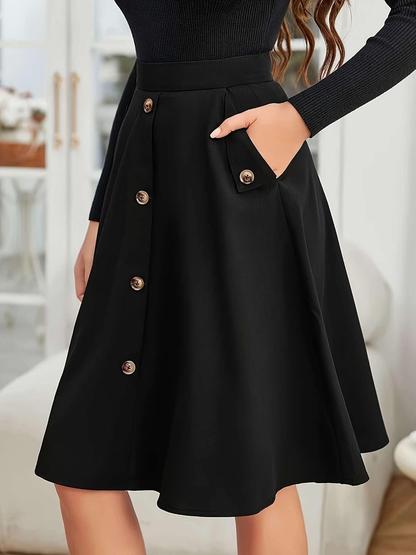 Women's Summer Button Down Midi High Waisted Casual Long Skirts Spring  Outfits Army Green Small at  Women's Clothing store