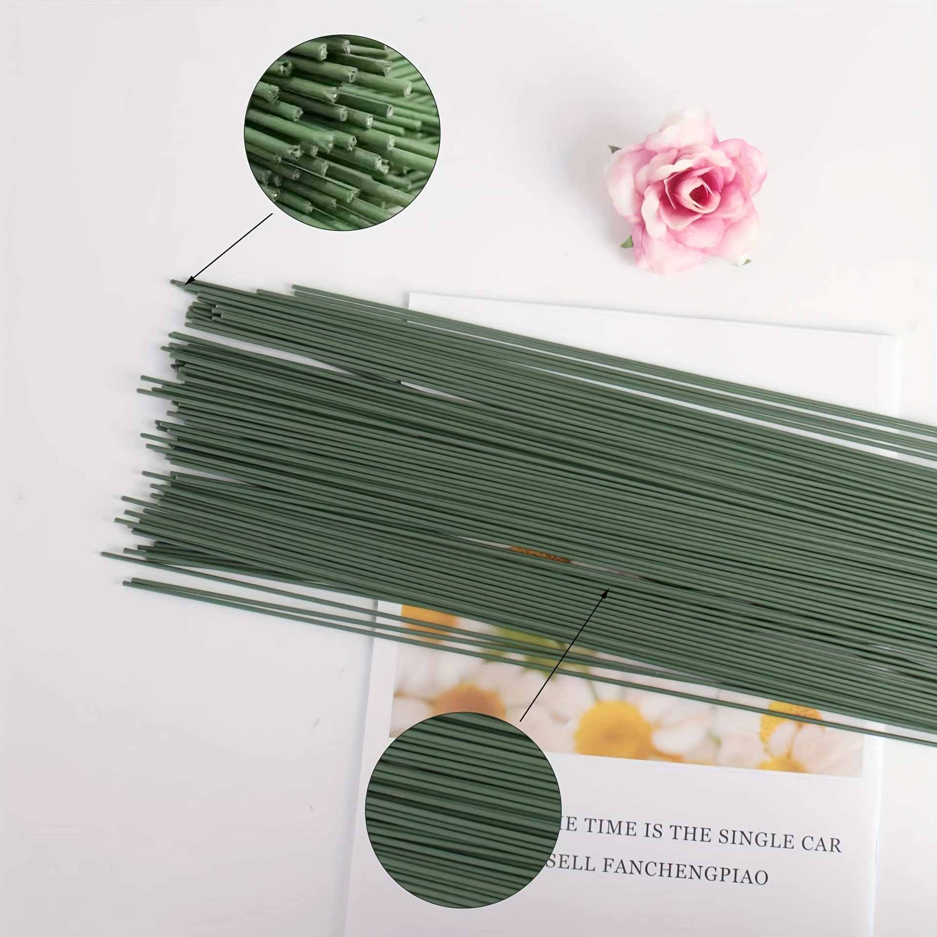 CCINEE 24 Gauge Dark Green Floral Wire Stem for Flower Arrangement Craft  Supply 16 Inch 200PCS 24 Dark Green