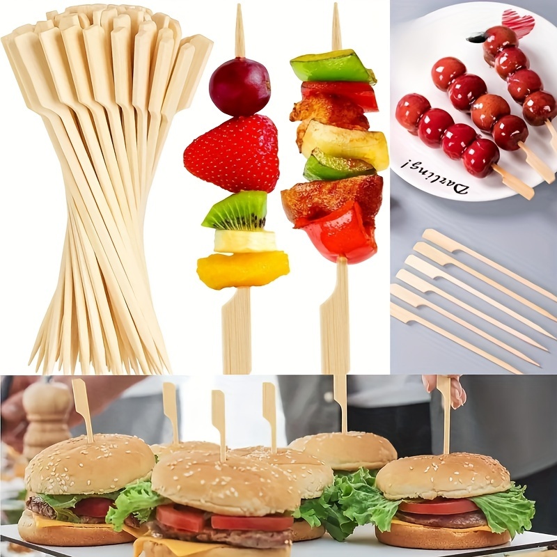 Natural Bamboo Skewers Wooden Skewers Kebab Short Skewers - Temu