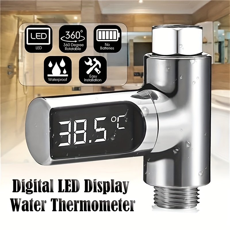 LED Display Water Shower Thermometer Water Temperature Monitor Energy Smart  Meter thermometer