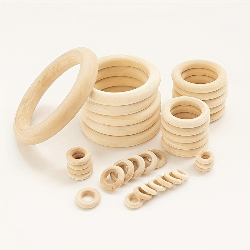 Unfinished Solid Wooden Rings 10-100MMNatural Wood Beads For JewelryMaking  DIY Handmade Accessories Crafts Wood Hoops