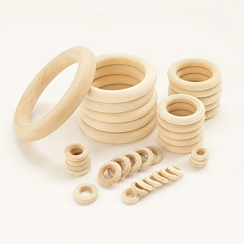 Wooden Rings Crafts Wood Rings Macrame Craft Rings Wood Ring - Temu