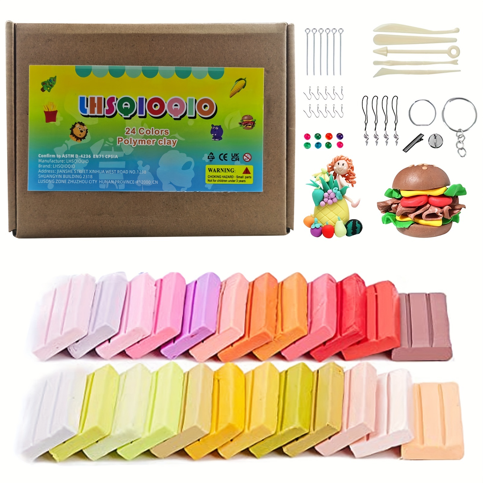 24 Colors Polymer Molding Clay Set Oven Baking Kit With Sculpting Tools  Accessories Diy Crafts Kids Educational Toys Gift