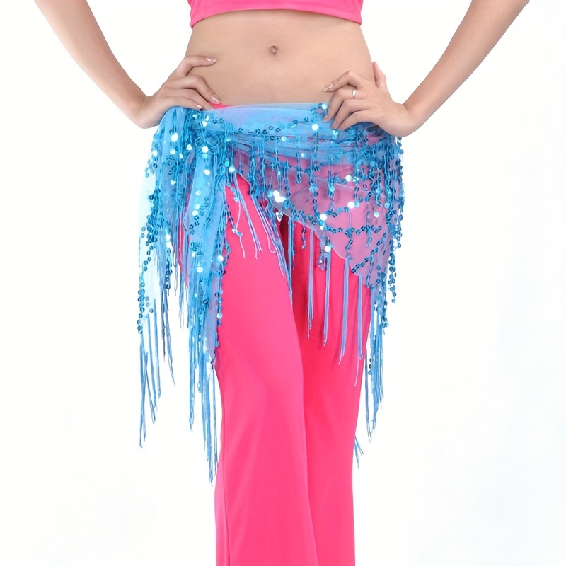 Belly Dance Hip Scarf Embroidered Wrap Shawl Fringes Triangle Belt With  Metallic Studs -  Canada