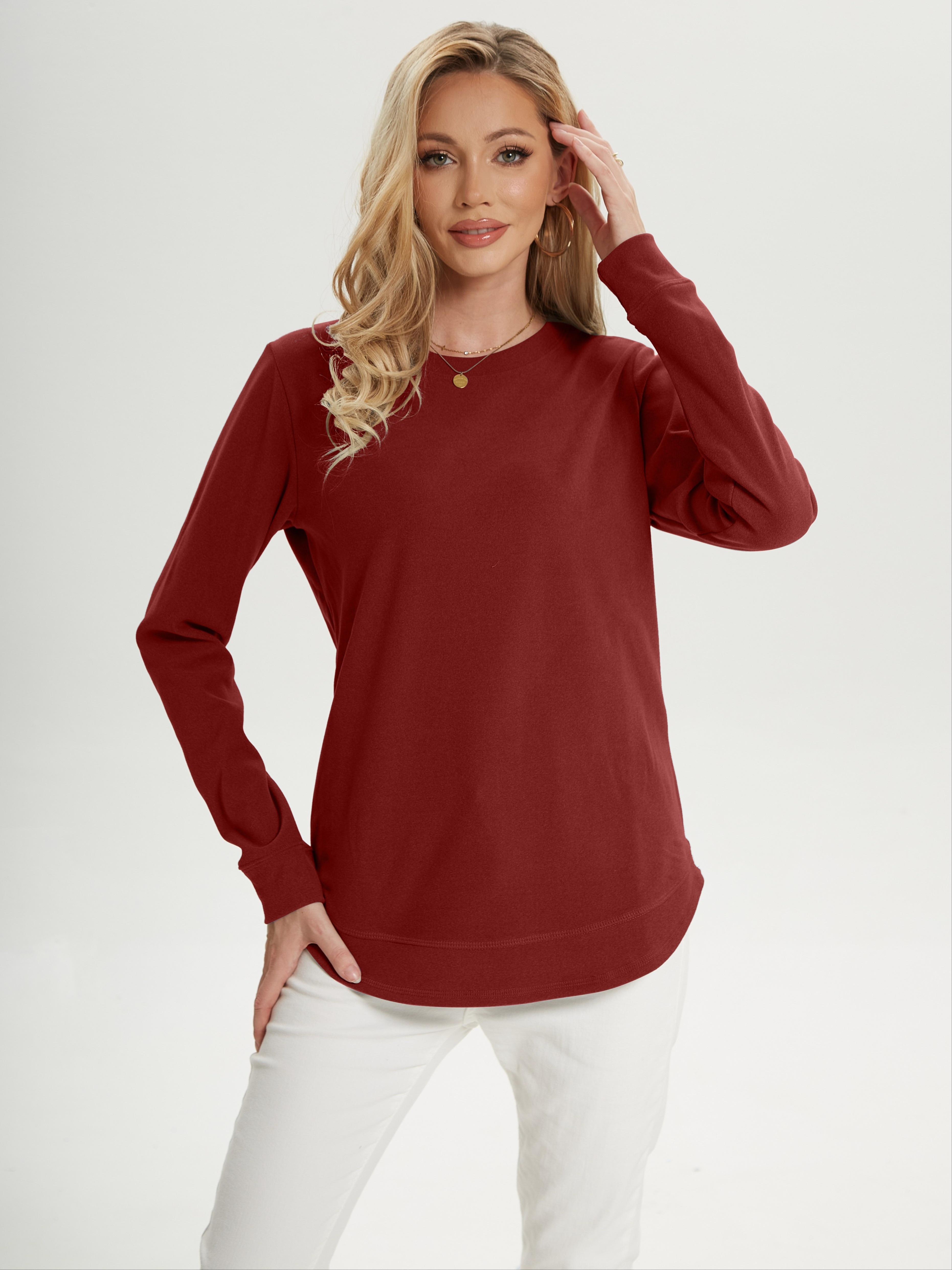 Women's long sleeve outlet pullover shirts