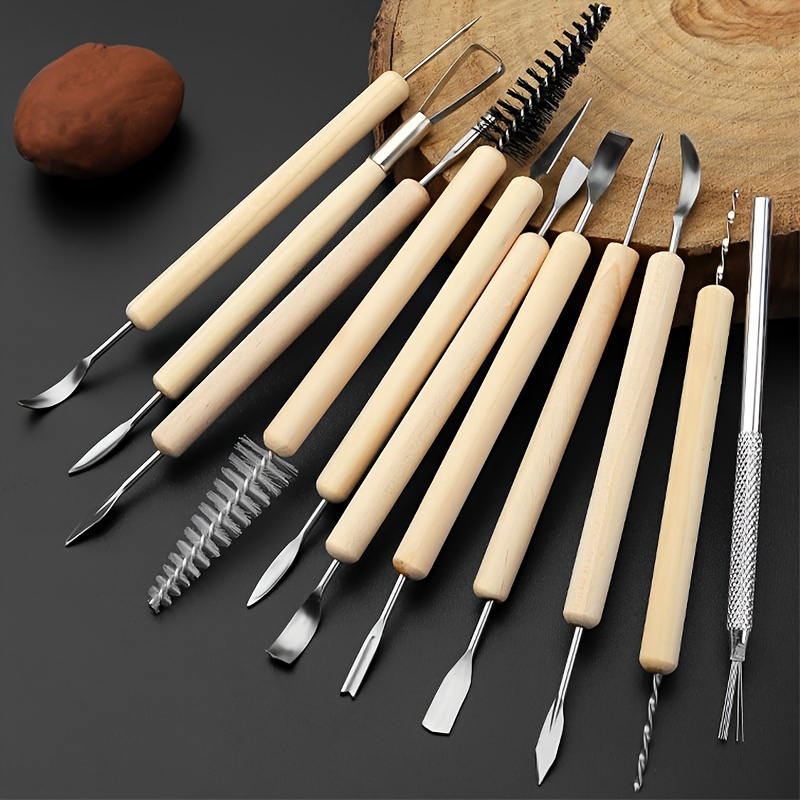 Wooden Pottery Tools Multi piece Clay Carving Finishing Tool - Temu