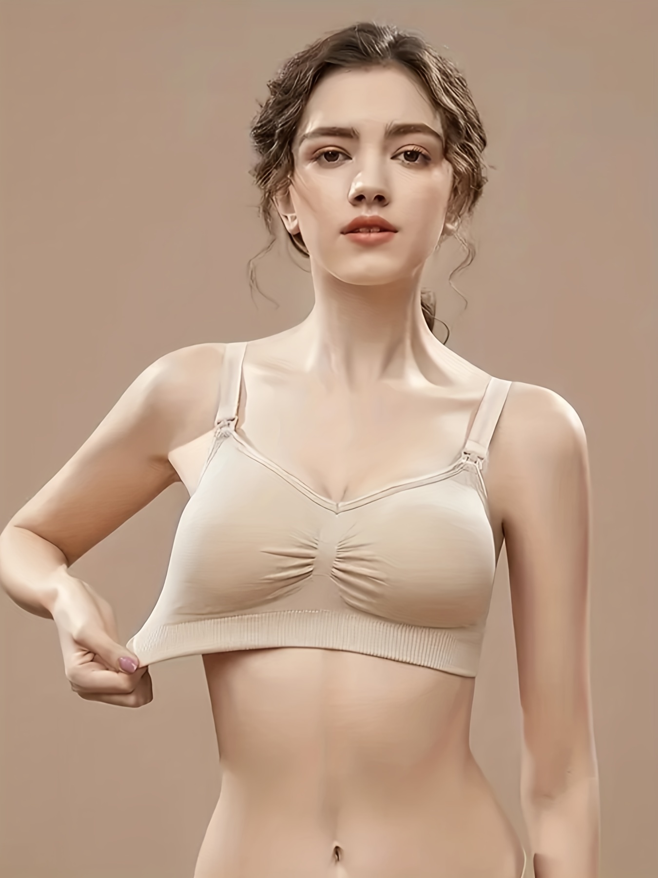 Wireless Front Open Nursing Bra Soft Lace Breathable Seamless