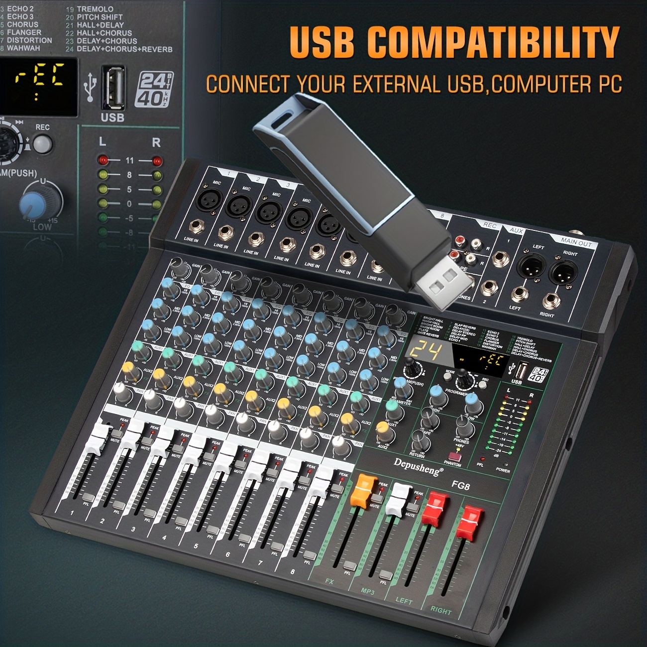 Table de Mixage 12 entrées XLR avec USB - MX 16 USB 