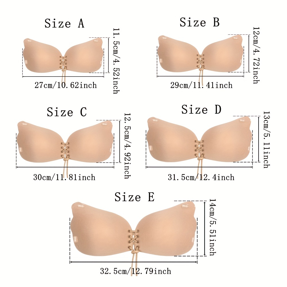 Silicone Bra Invisible Push Up Sexy Strapless Bra Invisible Glue Backless  Breast Enhancement Female Nipple Cover (c Cup0.5cm)