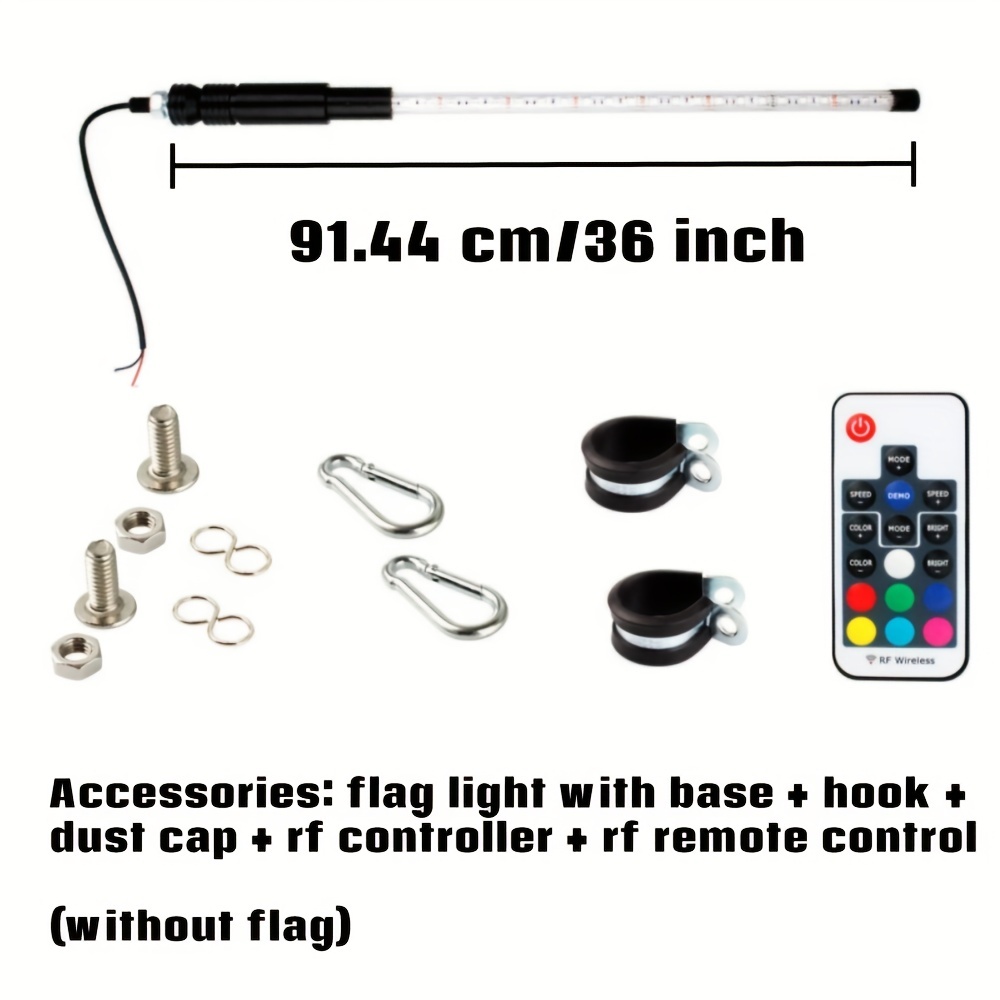 Light Flagpole 20 Colors 22 Modes 12v Led Flagpole Light Temu