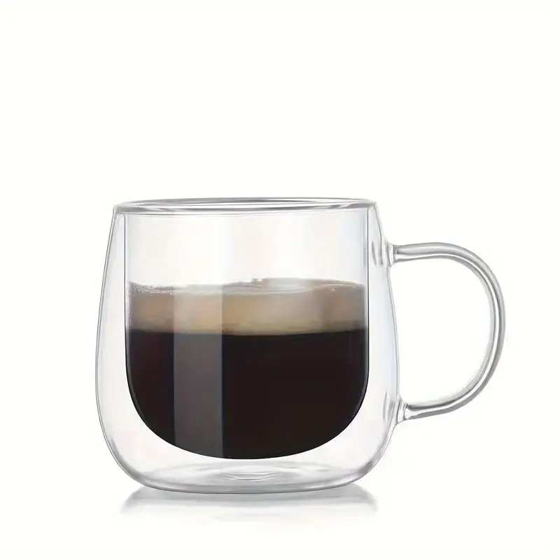 Large Glass Pearl Handle Coffee Mug Borosilicate Glass Coffee Mug Heat  Resistant, Dishwasher Safe, Lightweight, Crystal Clear 