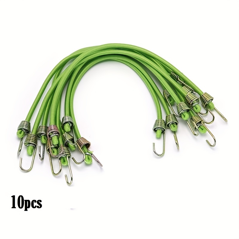 

10pcs 10 Inch Bungee Cord High Elasticity Rubber Tied Rope With Hooks Outdoor Tent Assembly Camping Luggage Outdoor Accessories