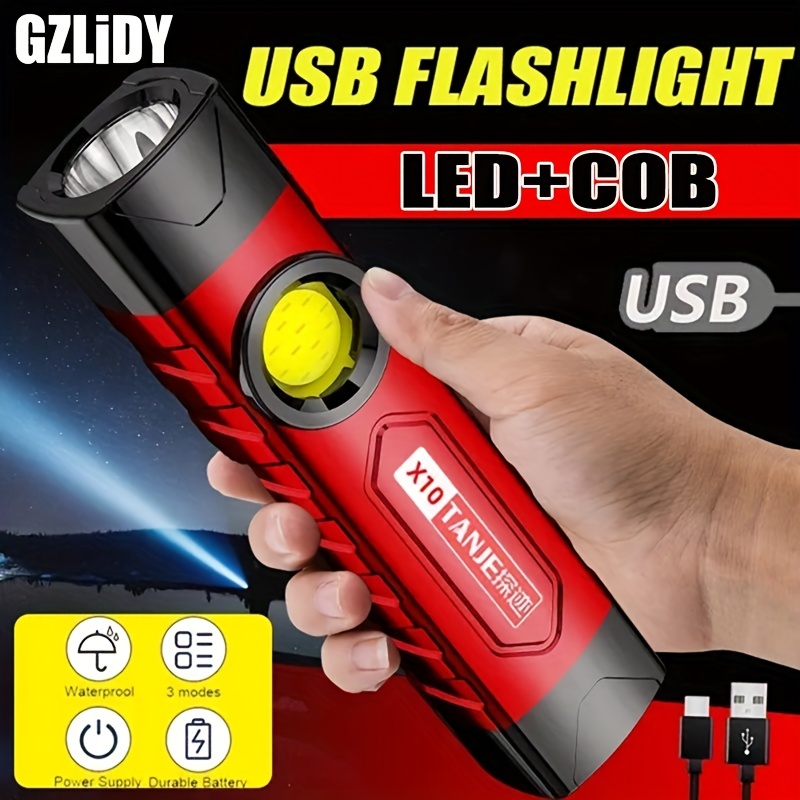 Comprar Mini linterna LED recargable por USB, lámpara pequeña y