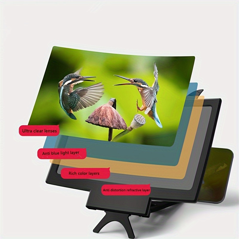 loupe d'écran de téléphone portable protecteur d'écran affichage 3D HD  grossissement d'écran vidéo amplificateur de film projecteur support  d'extension pliable