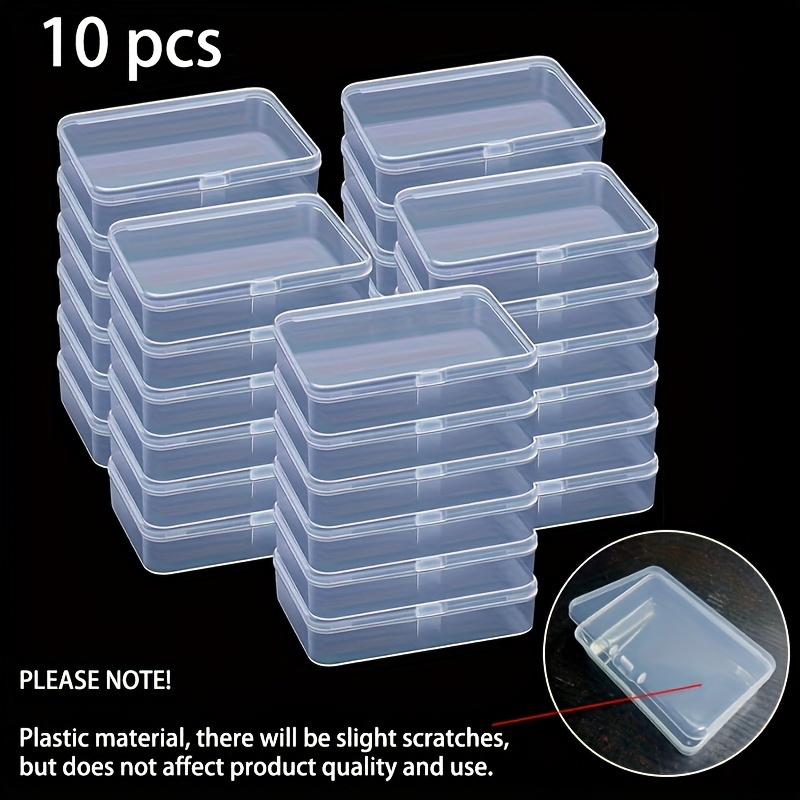 TEMU 10pcs Clear Plastic Storage Containers With Lids - Beads, Game Pieces, Business Cards & Craft Supplies, Jewelry Making Display & Packaging Supplies, Beading&jewelry Making