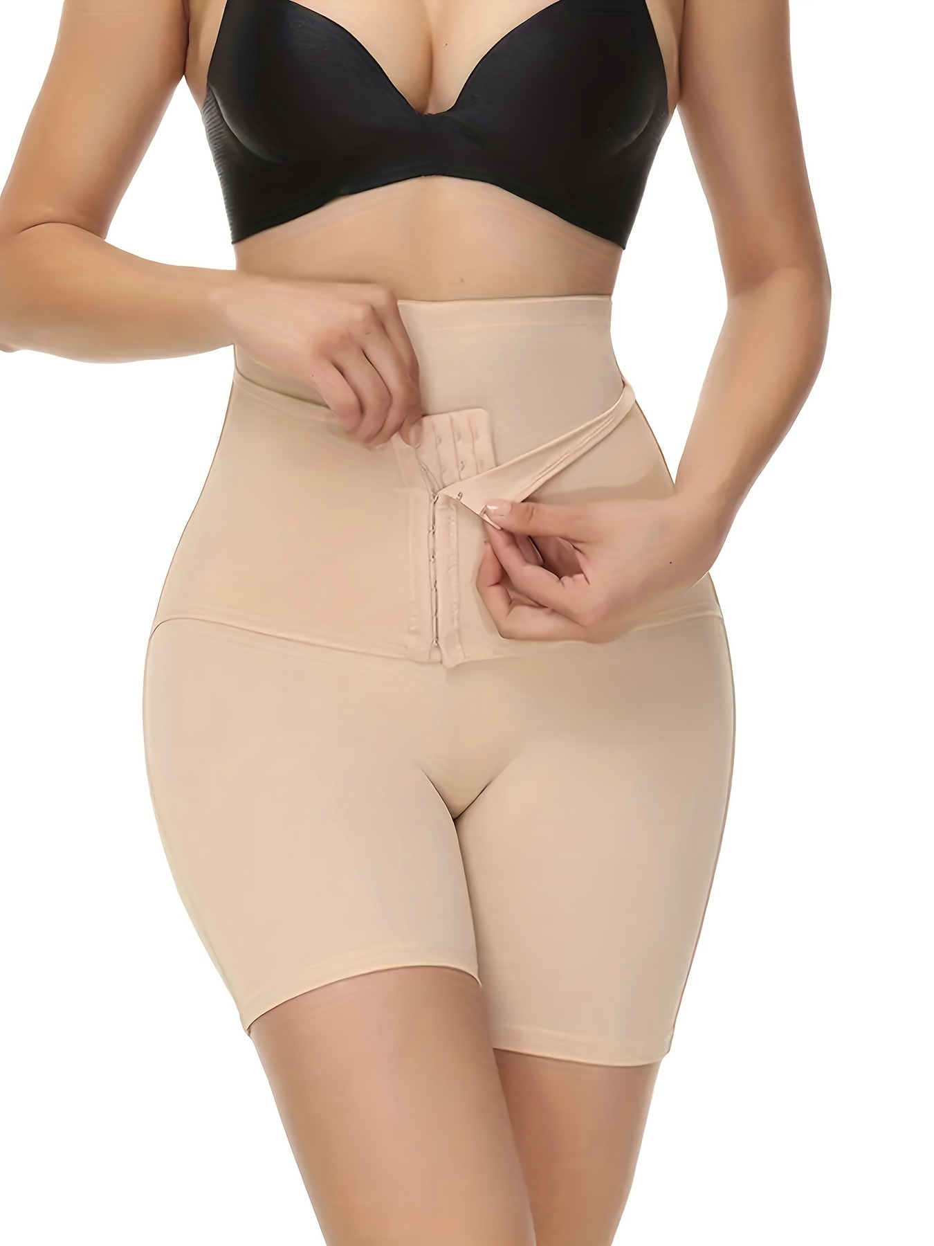 Shape-wear Thong Tummy Shaper Panty Seamless Underwear Waist Trainer Girdle  Shapewear,(beige and black),2 pair,XL 