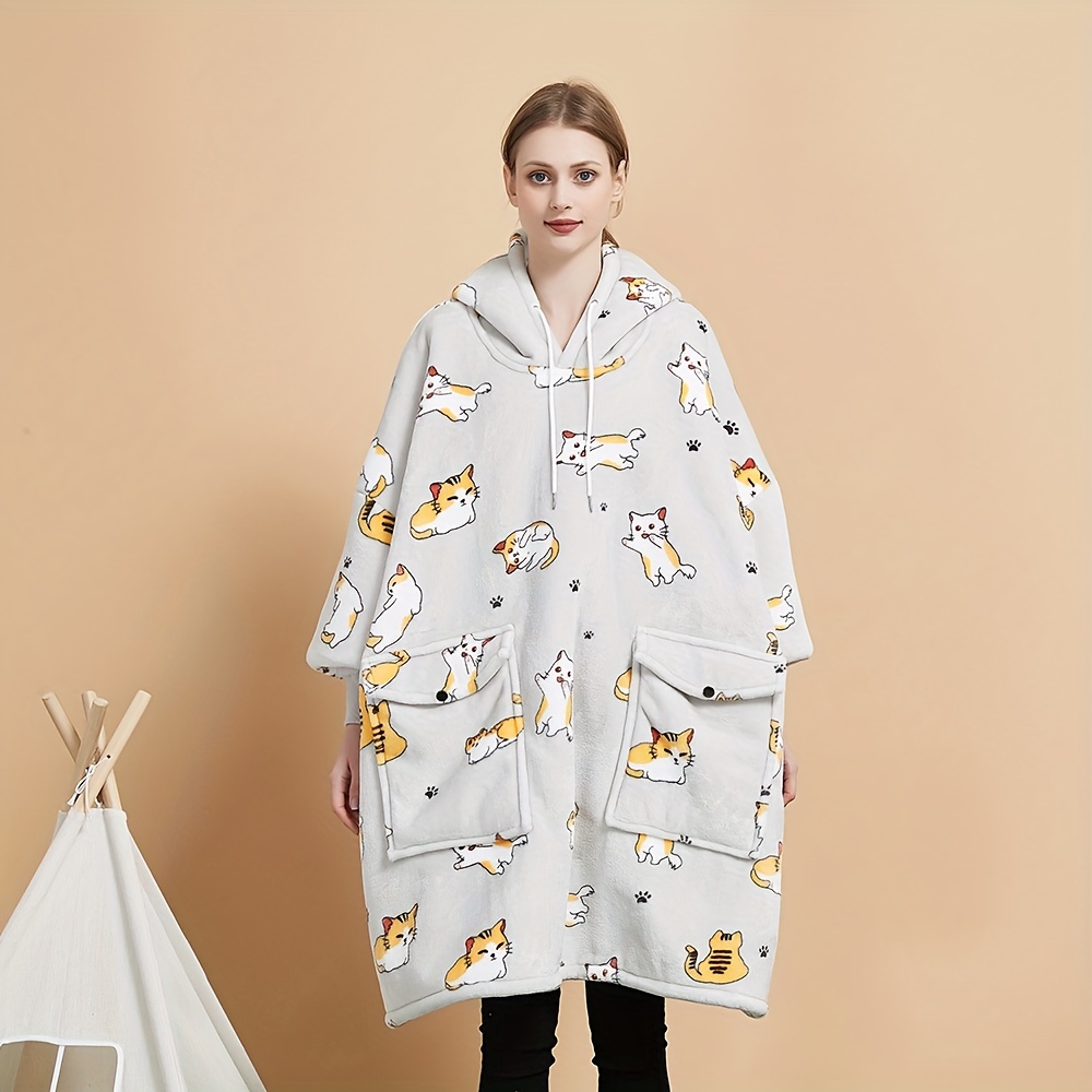 Wearable Blanket Hoodie Warm Soft Oversized Cozy Blanket - Temu Canada