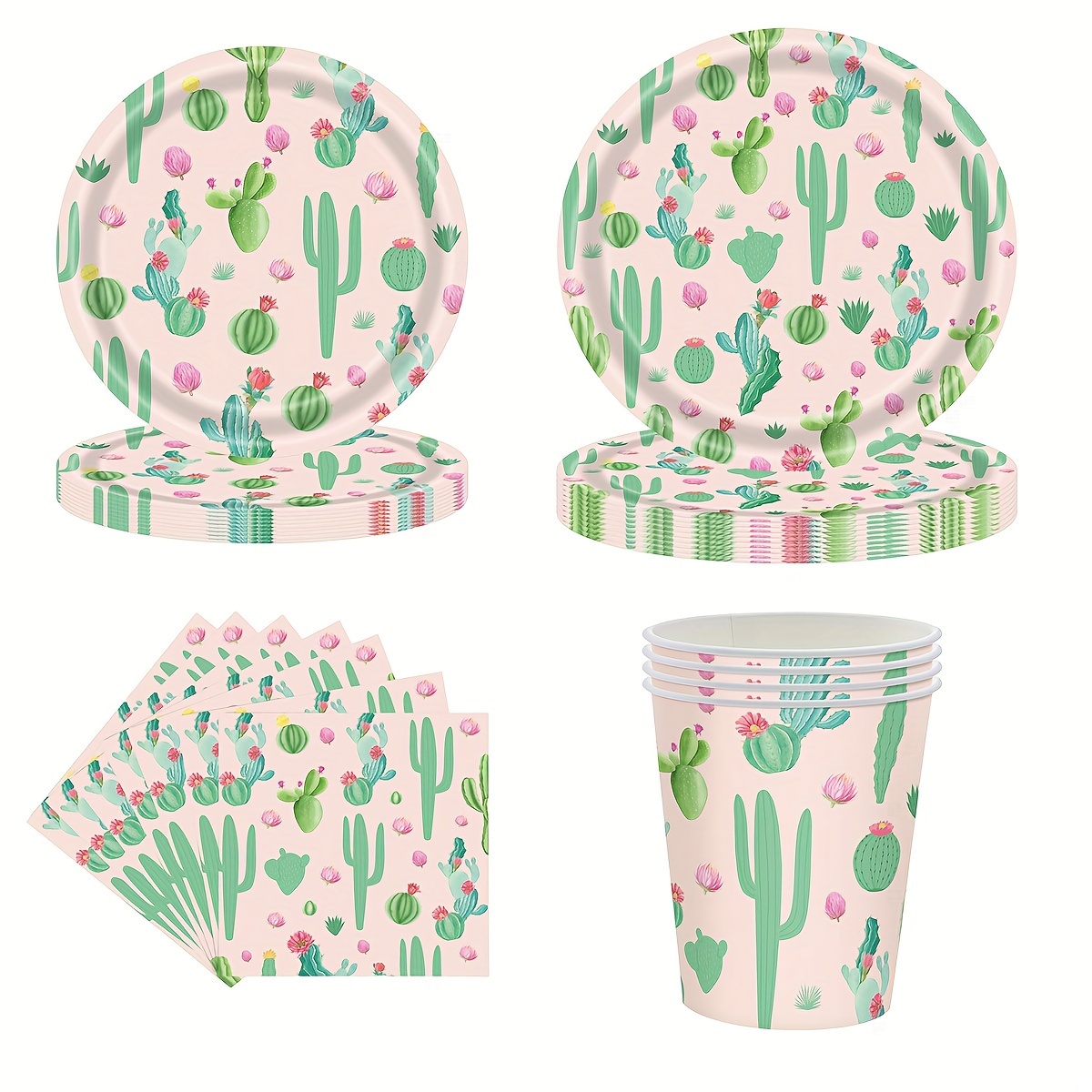 Fiesta Cactus Party Cups with Lids & Straws - Stesha Party - Boy Baby  Shower, cinco de mayo, cup