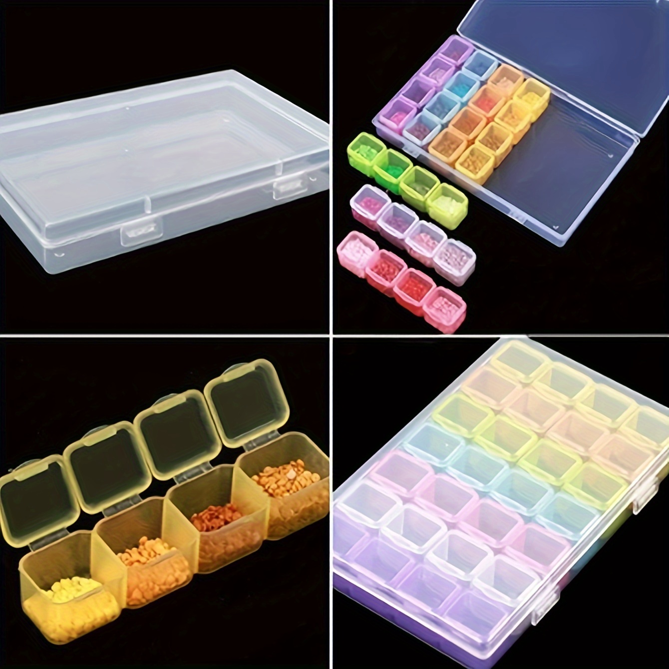 28/56 Grids Clear Plastic Organizer Multi Compartment Storage Box