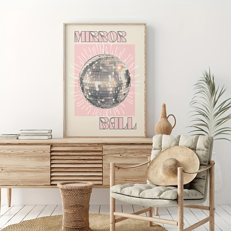 1 Affiche Sur Toile, Art Vintage, Décoration Murale Funky Girly, Affiches  Boule À Facettes, Impression Tendance