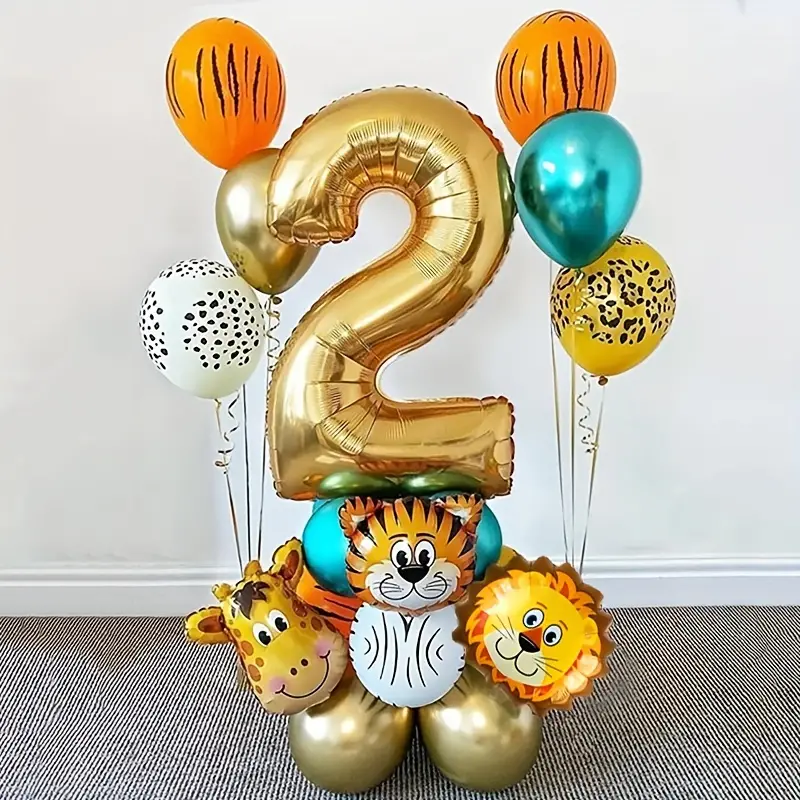 9 palloncini con animali da safari, palloncini con stampa di animali,  palloncini con stampa zebrata, palloncini per feste per bambini,  decorazioni con palloncini -  Italia