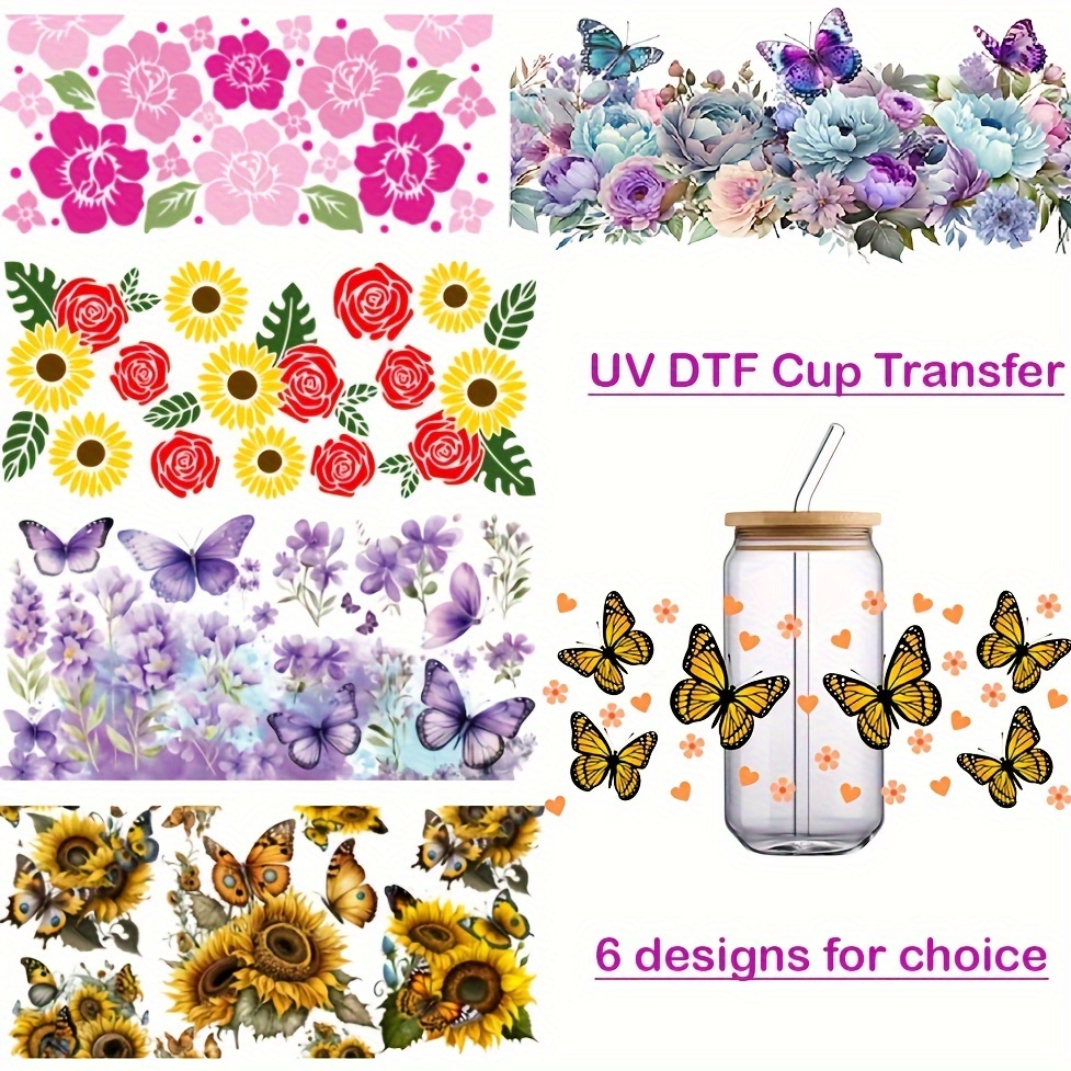  UV DTF Cup Wrap Transfer Sticker for Glass Coffee Cups, Cute  Christmas Series Cup Wrap Transfer Stickers, DIY Waterproof Clear Film Cup  Wrap Rub on Transfers Stickers Decals