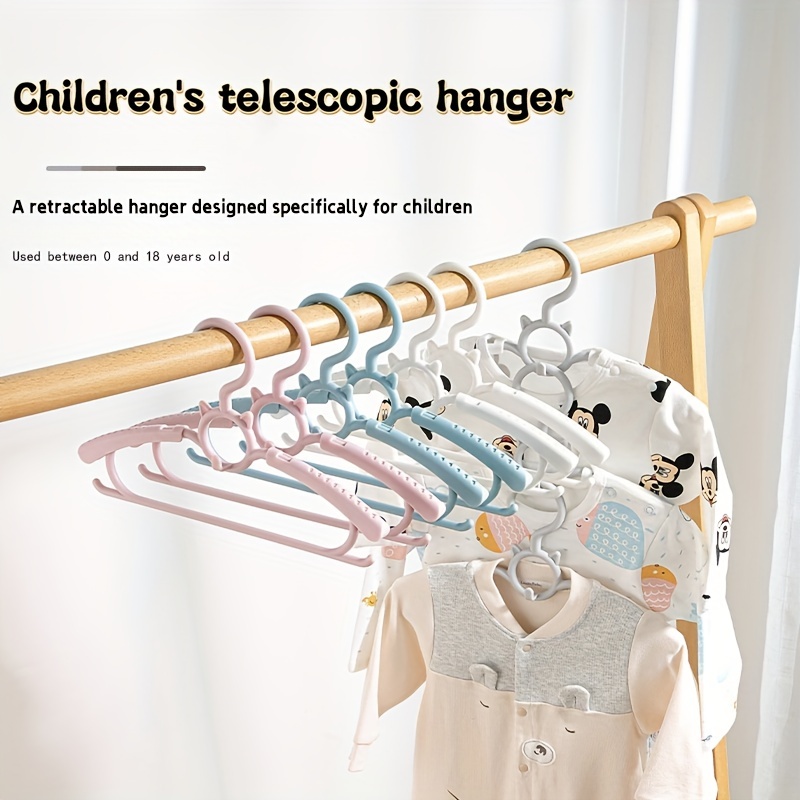 Children's Clothes Hangers, Baby Special Clothes Rack, Child Newborn Clothes  Rack, Retractable Household Clothes Hanging Artifact - Temu
