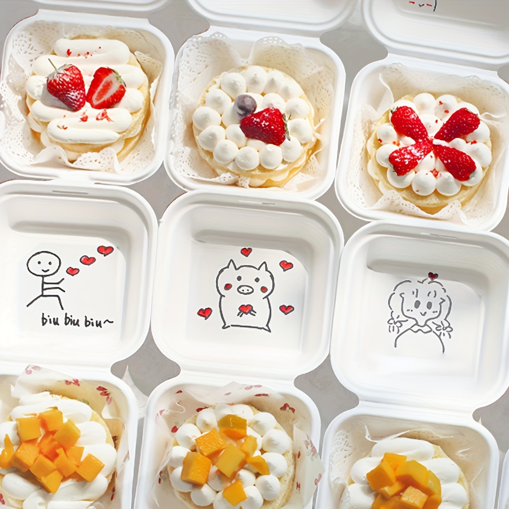 Disposable Lunch Boxes, Takeout Boxes, Fast Food Lunch Boxes, Cake Snacks,  Dim Sum Boxes, Fresh-keeping Box, With Lid - Temu