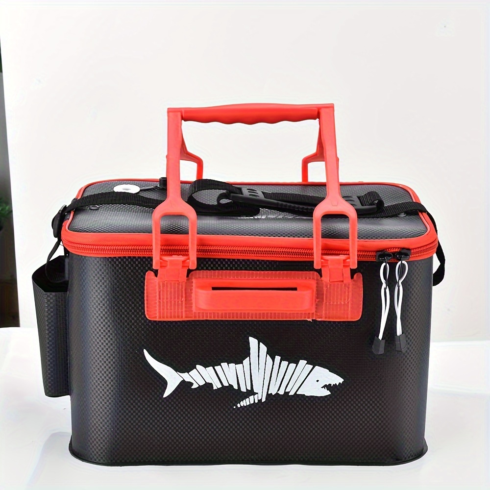 Black Portable Eva Fishing Bag Handle Foldable Fishing - Temu