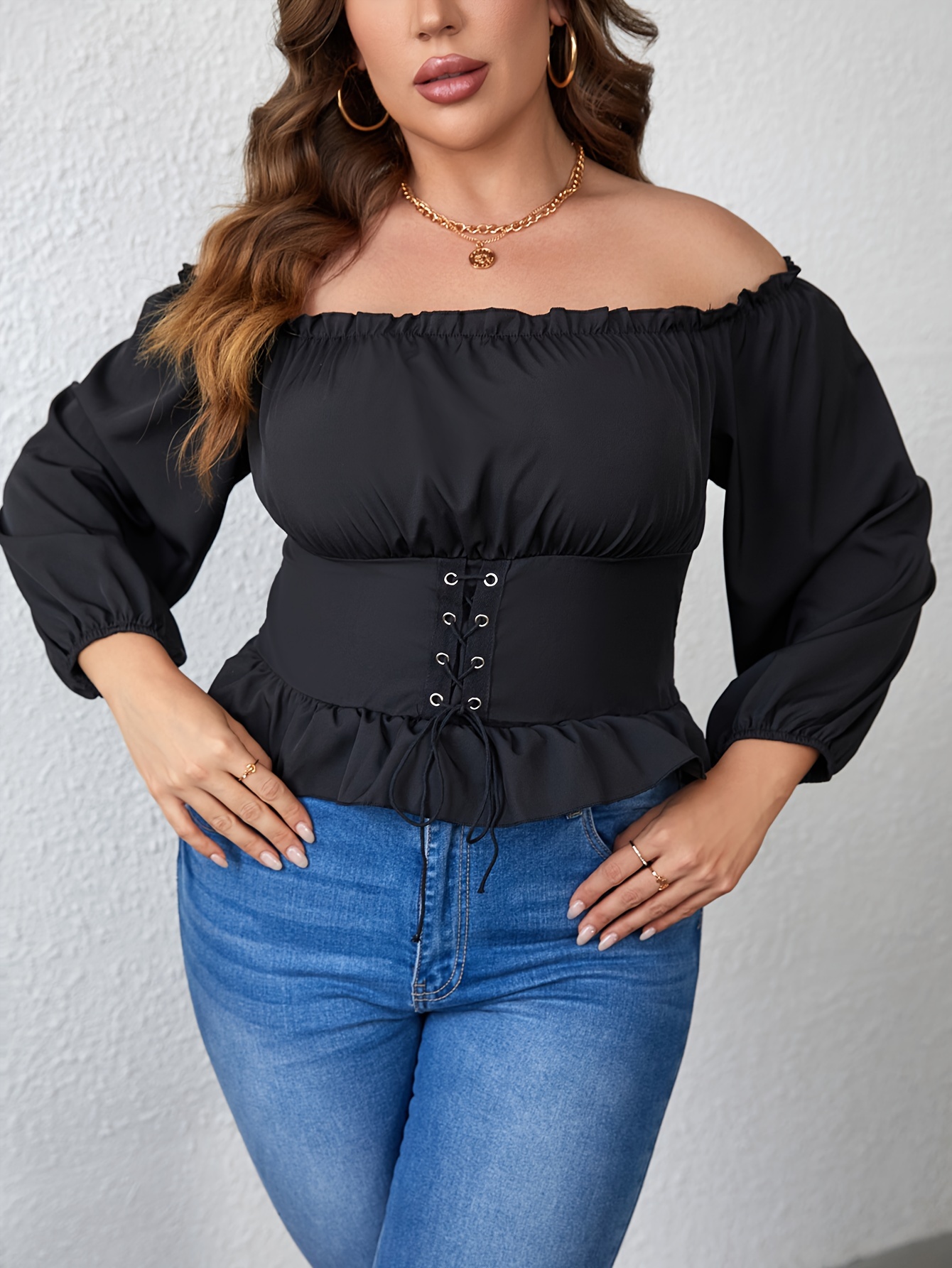Plus Size FLX Cinched Bungee-Hem Top