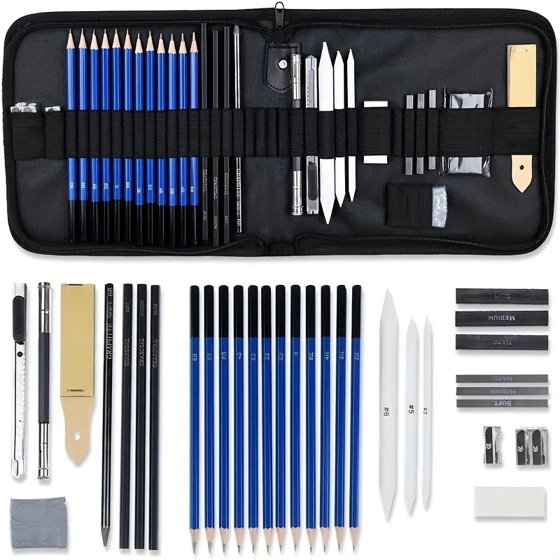 Arealer 145-Piece Professional Drawing Pencils and Sketch Art Supplies  Includes Oil Base Colored Pencil Charcoal Pencil Eraser Sketchbook Paper  Portable Zippered Storage Bag Art Set Gift 