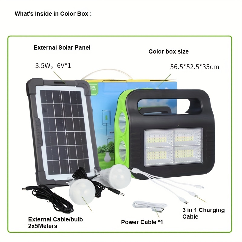 Solar camping lantern with cell charger and container