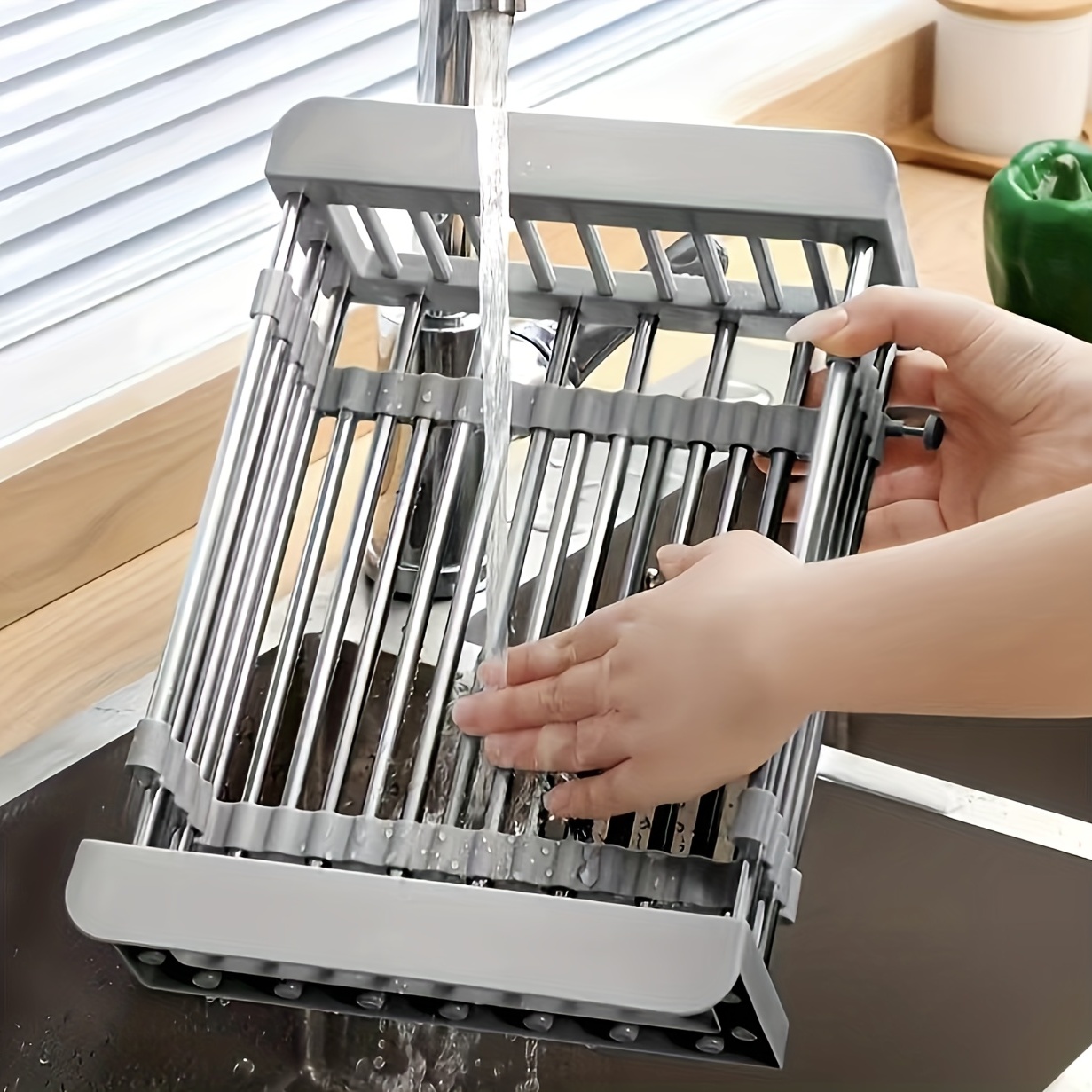  Temu Kitchen Drain Rack, Stainless Steel Kitchen Basket, Home Dish  Rack, Retractable Sink Shelf, Vegetable Fruit Rack