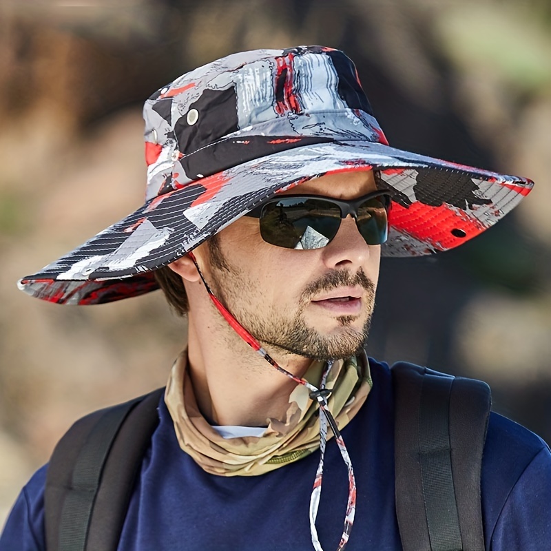 Dark Blue Fashionable Beach Hat, Men's Camping Outdoor Floppy Hat for Men Fishing Hat,Mens Bucket Hat,Temu