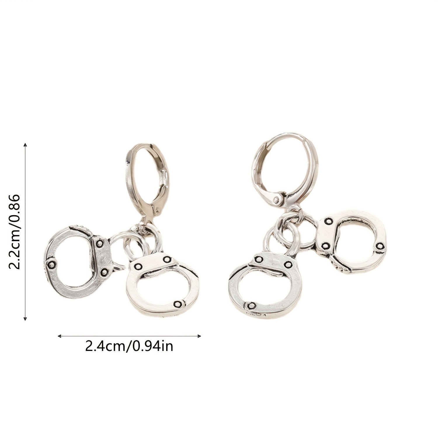 Alloy Handcuffs Dangling Earrings Cartoon Drop Earrings