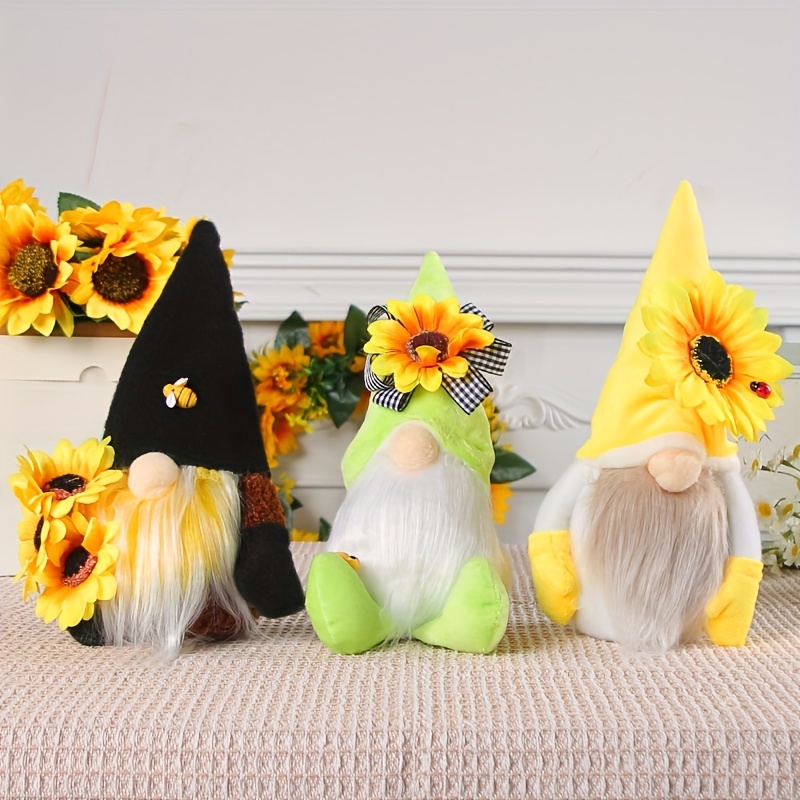 Summer Gnomes Sunflower Kitchen Decor Faceless Plush Gnome Doll Farmhouse  Easter Decorations Ornaments for Home