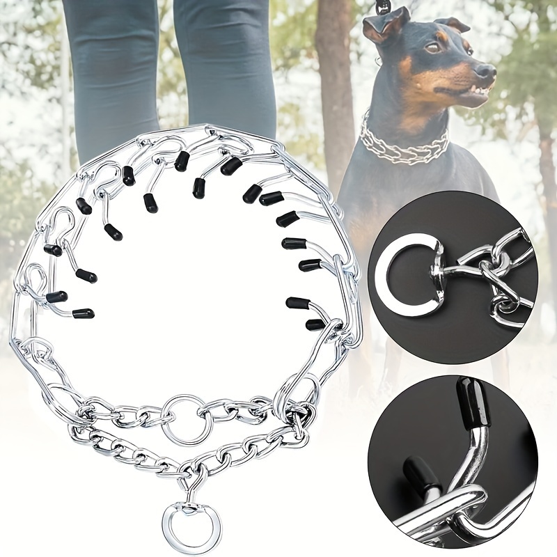 Metal Choke Chain For Dog, Durable Thick Prong Collars For Pet Outdoor  Training, Anti Bark Collars For Dogs, Small Medium Large Puppy Adjustable  Silve