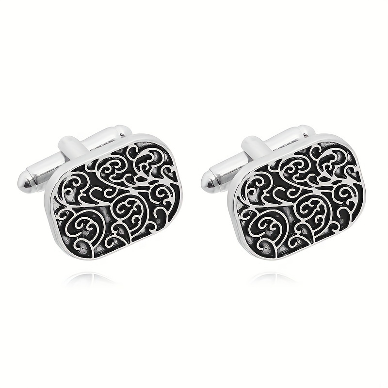 Creative Floral Striped Cufflinks for Men