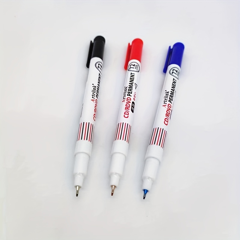 White Double Headed Marker Pen Non Fading Waterproof Oily - Temu