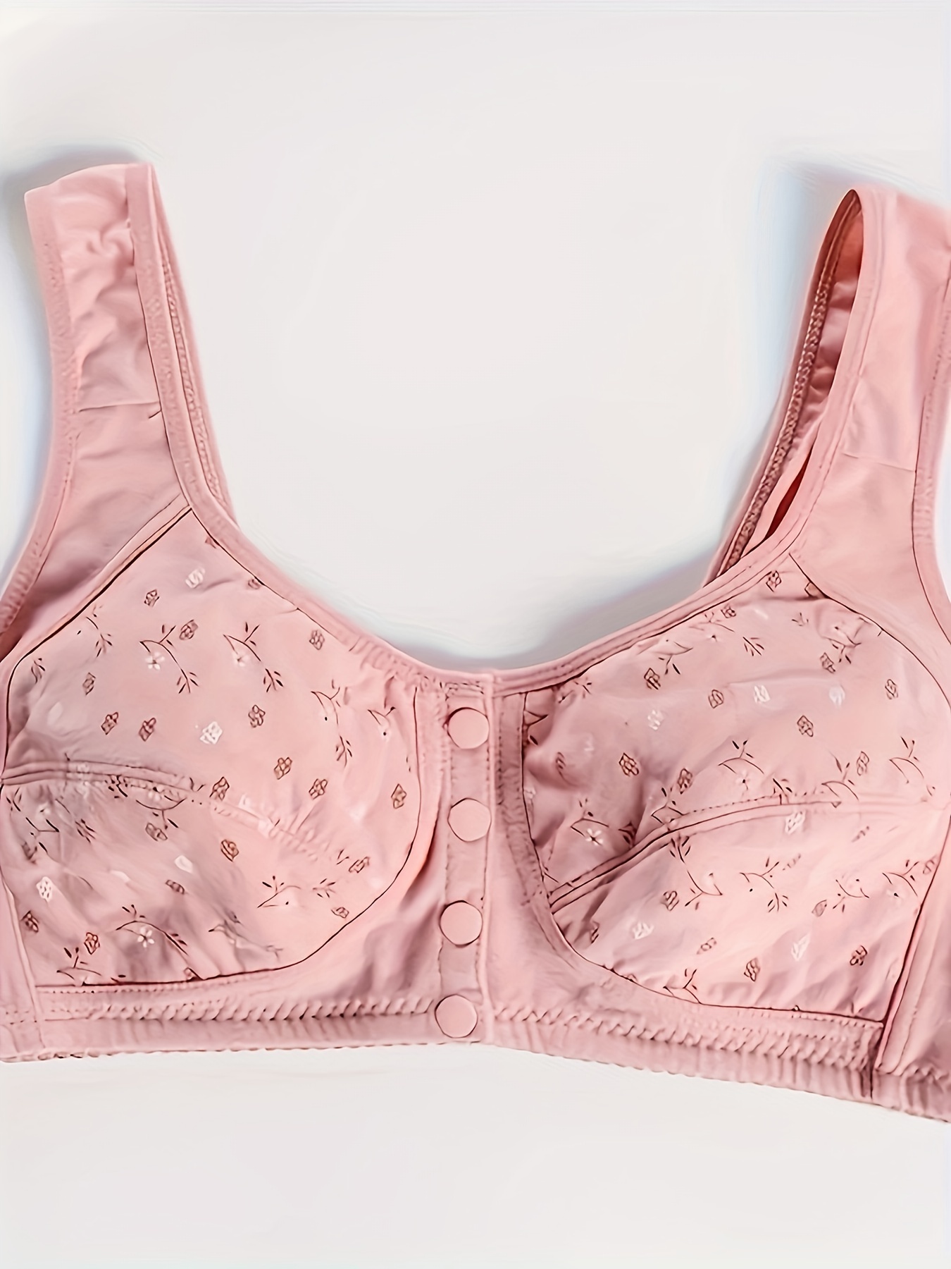 Women Bra Comfortable Floral Print Wireless Bra with Easy Close Front  Buckle Perfect for Southeast Asian Women Women Front Button Bra