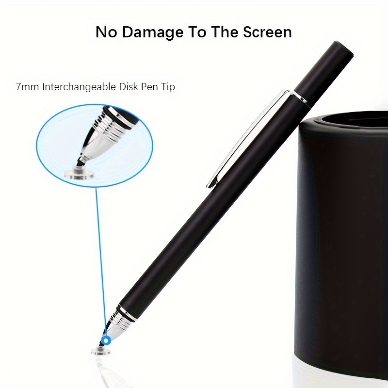 Metal Rubber Head Capacitive Touch Screen Stylus With Clip For