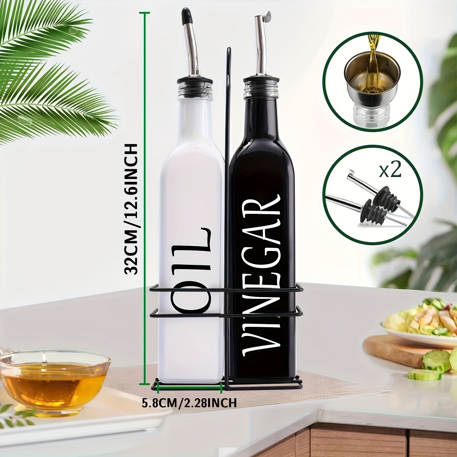 Bouteille d'huile Distributeur d'huile d'olive Ensemble de