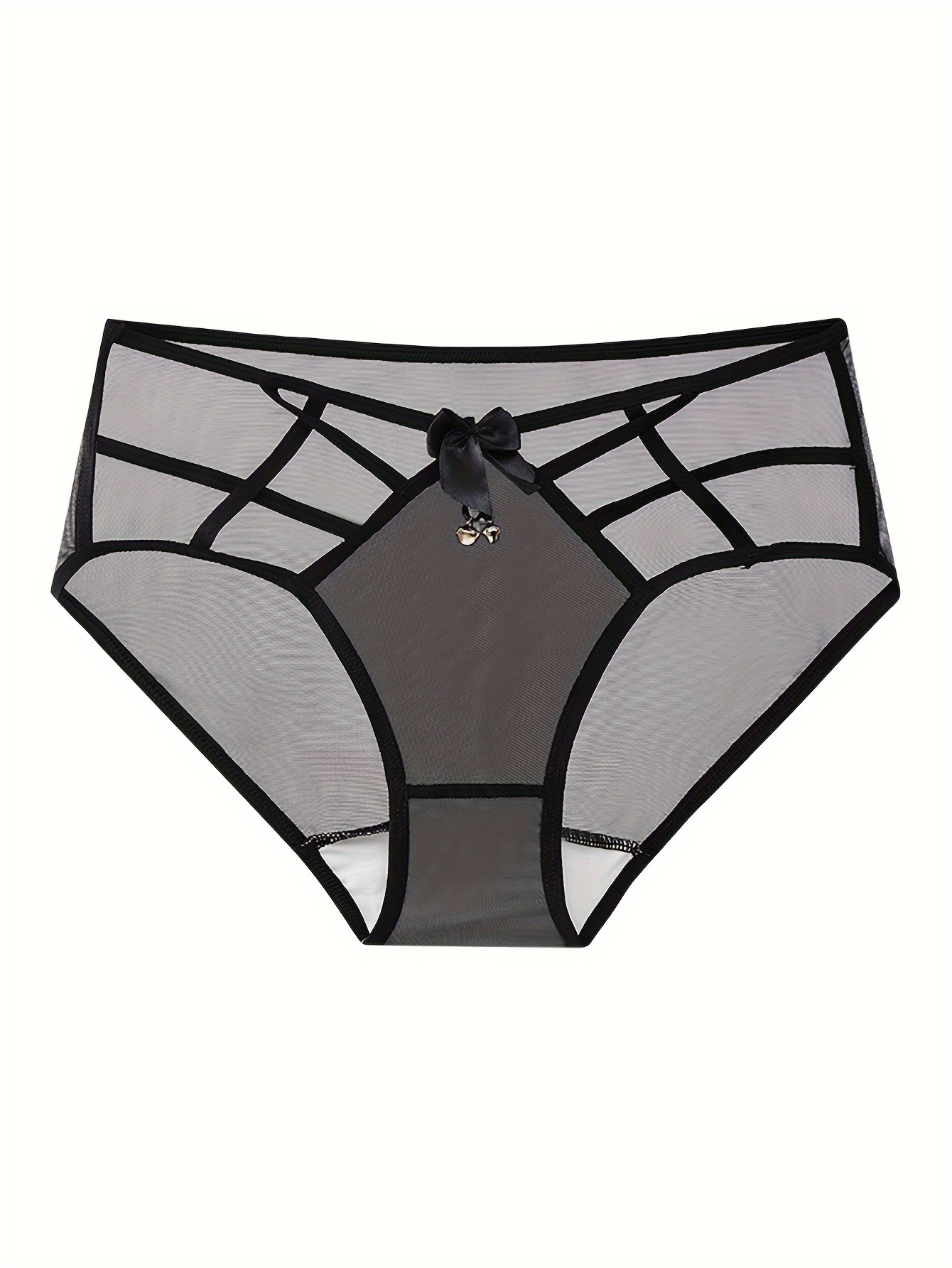 Mesh Semi Sheer Cut Bow Briefs Comfy Breathable Stretchy - Temu