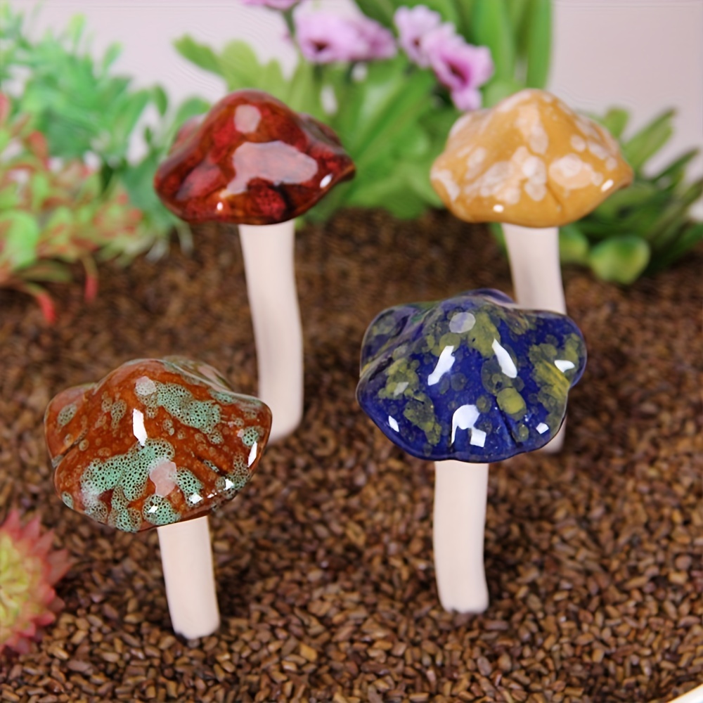 Mini Artificial Mushroom Figurine Resin Simulate Fake Mushroom