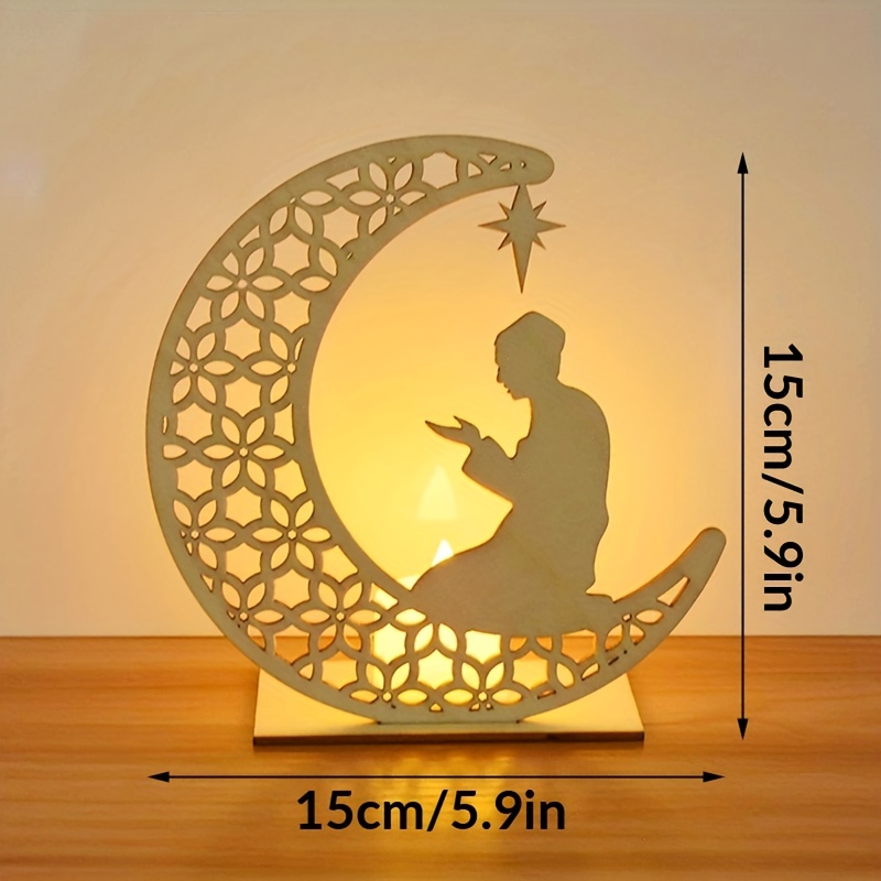 Led Lune Lampe Ramadan Décoration 25.5 * 18cm Eid Mubarak 3d Lune Nuit  Lumière Ramadan Mubarak Table Lam