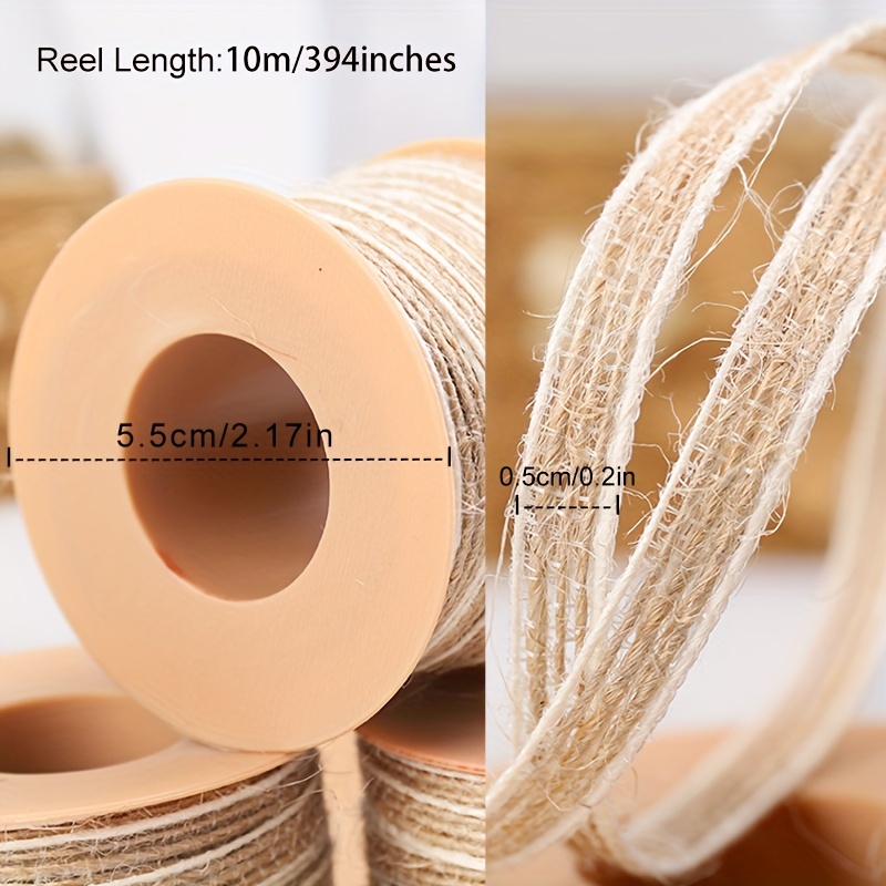 394 Inch Natural Vintage Jute Cord String Gift Wrapping Ribbon Bows Crafts  Jute Twine Rope Burlap Party Wedding Decoration Supplies