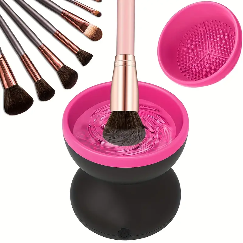 electric makeup brush cleaner machine portable automatic usb cosmetic brushes cleaner cleanser tool for all size beauty makeup brush set liquid foundation contour eyeshadow blush brush details 1