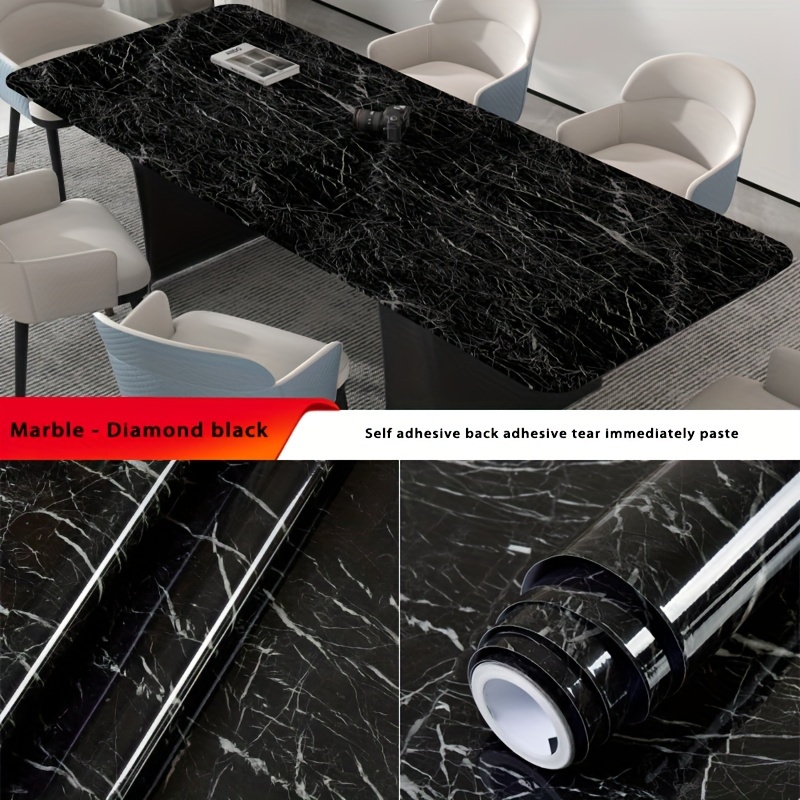 Self adhesive Wallpaper Black Marble Contact Paper Peel Temu Denmark
