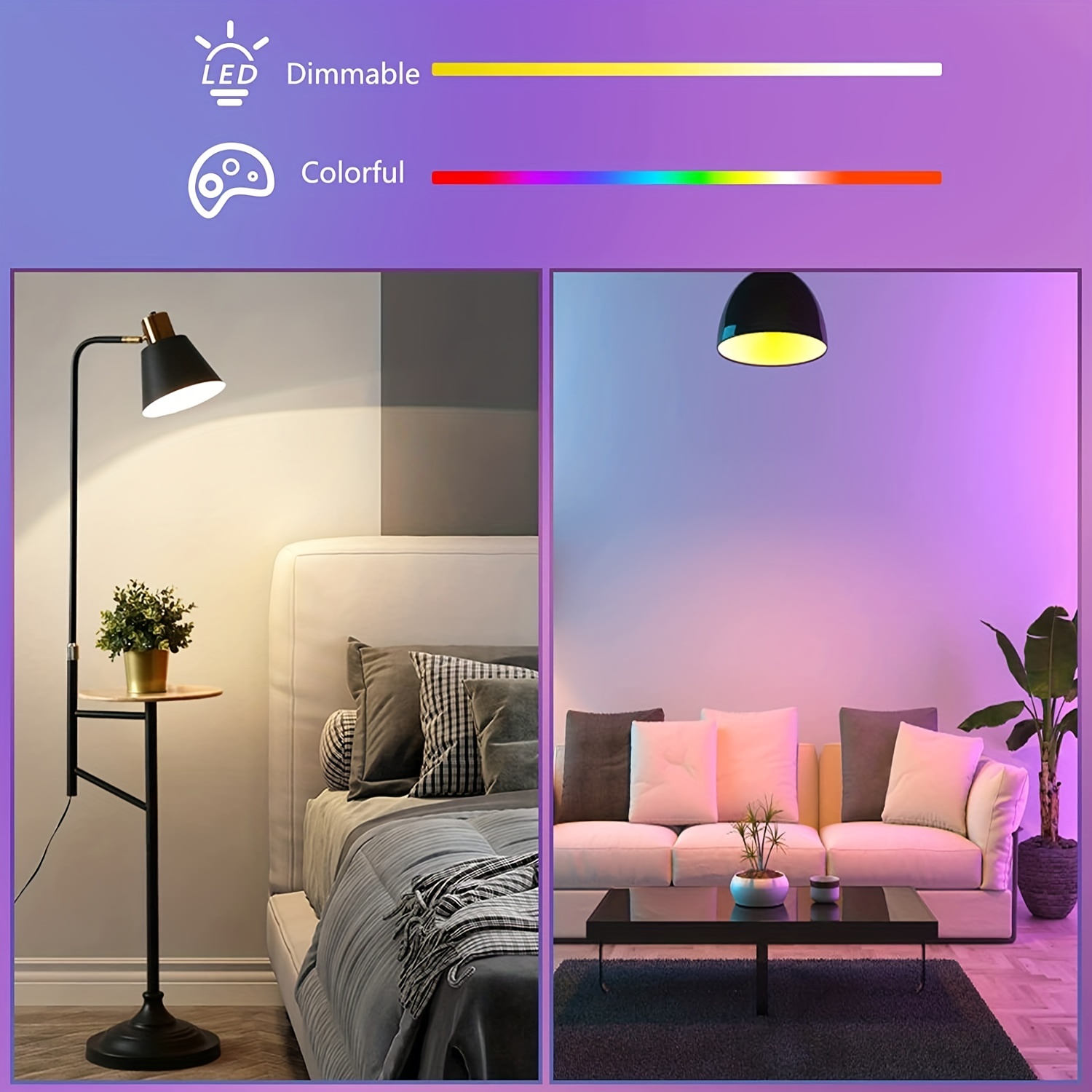 Philips Hue Smart 60W A19 LED Bulb - White and Color Ambiance  Color-Changing Light - 1 Pack - 800LM - E26 - Indoor - Control with Hue App  - Works with